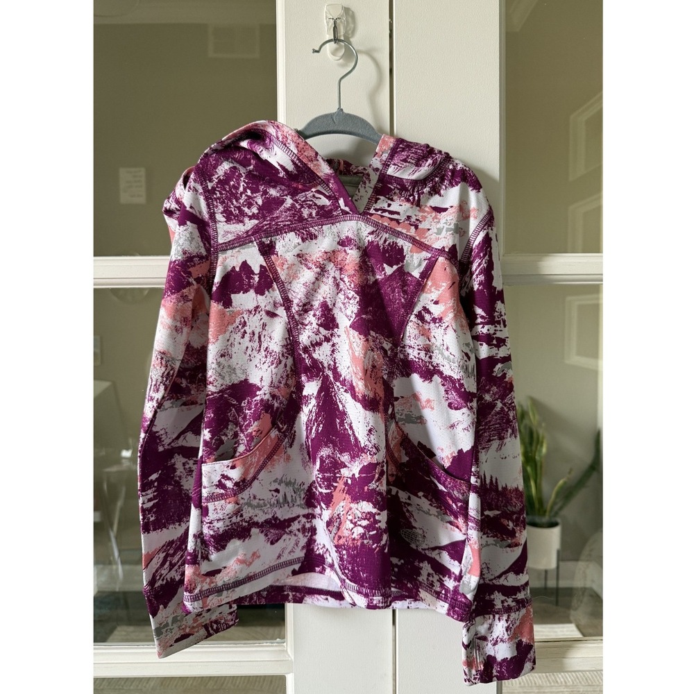 Reel Legends Freeline Kids Large 6 Purple Mountain Print Performance Hoodie - Picture 2 of 4